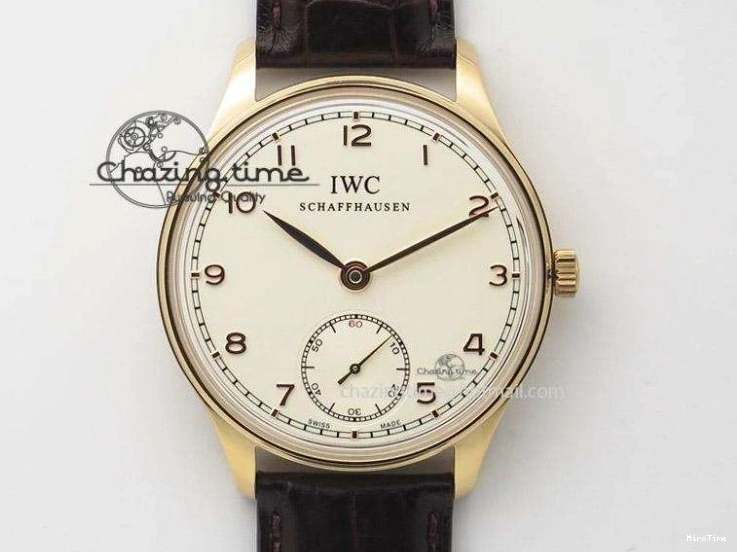 MIROTIME 0422 Thermal Portuguese Real PR Real Annual Calendar IW503501 RG ZF 1:1 Best Edition White Dial on Black Leather Strap A 7150